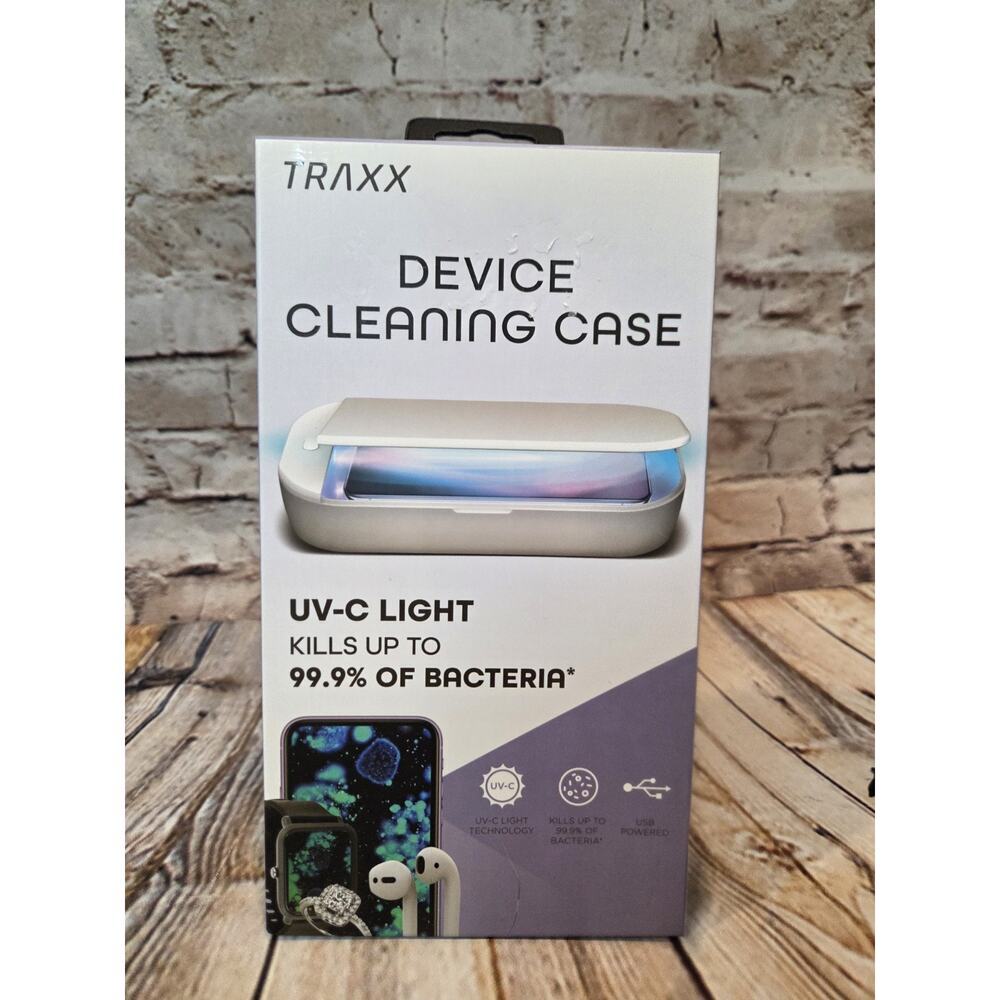 Traxx UV-C Cleaning Case – Kills 99.9% of Bacteria– USB Powered - Phone and More